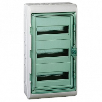 Распределительный шкаф KAEDRA, 54 мод., IP65, навесной, пластик, зеленая дверь 13986 Schneider Electric