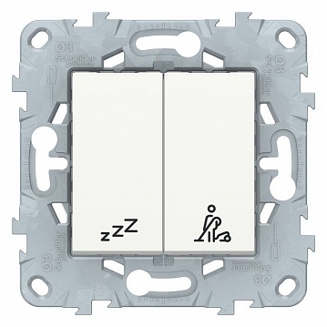 Выключатель 2-клавишный кнопочный UNICA NEW, скрытый монтаж, белый NU521718 Schneider Electric