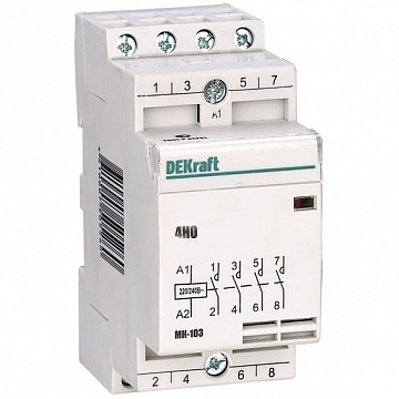 Модульный контактор МК-103 4P 6.5А 400/230 AC 18074DEK DEKraft