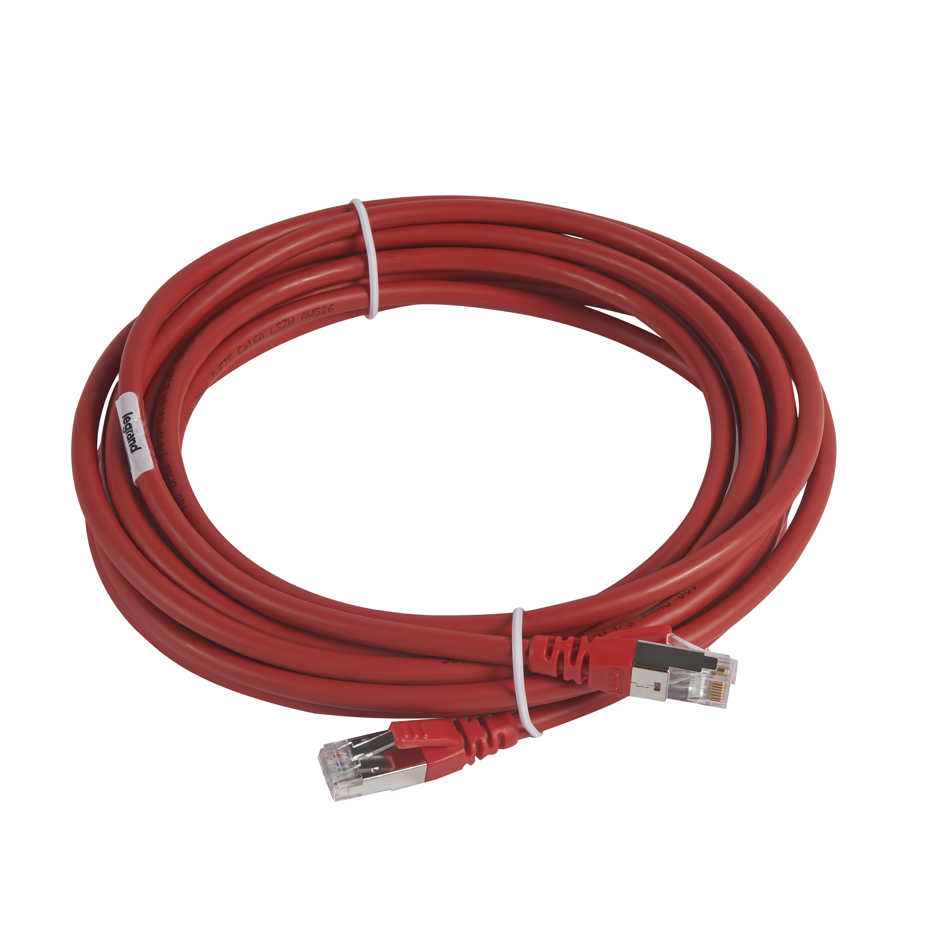 Шнур коммутационный RJ 45 - категория 6a - S/FTP - LSZH - экранированный - 5 м - красный 051873 Legrand