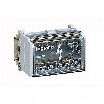 Модульный распределительный блок - 2П - 100 A - 7 подключений 004880 Legrand