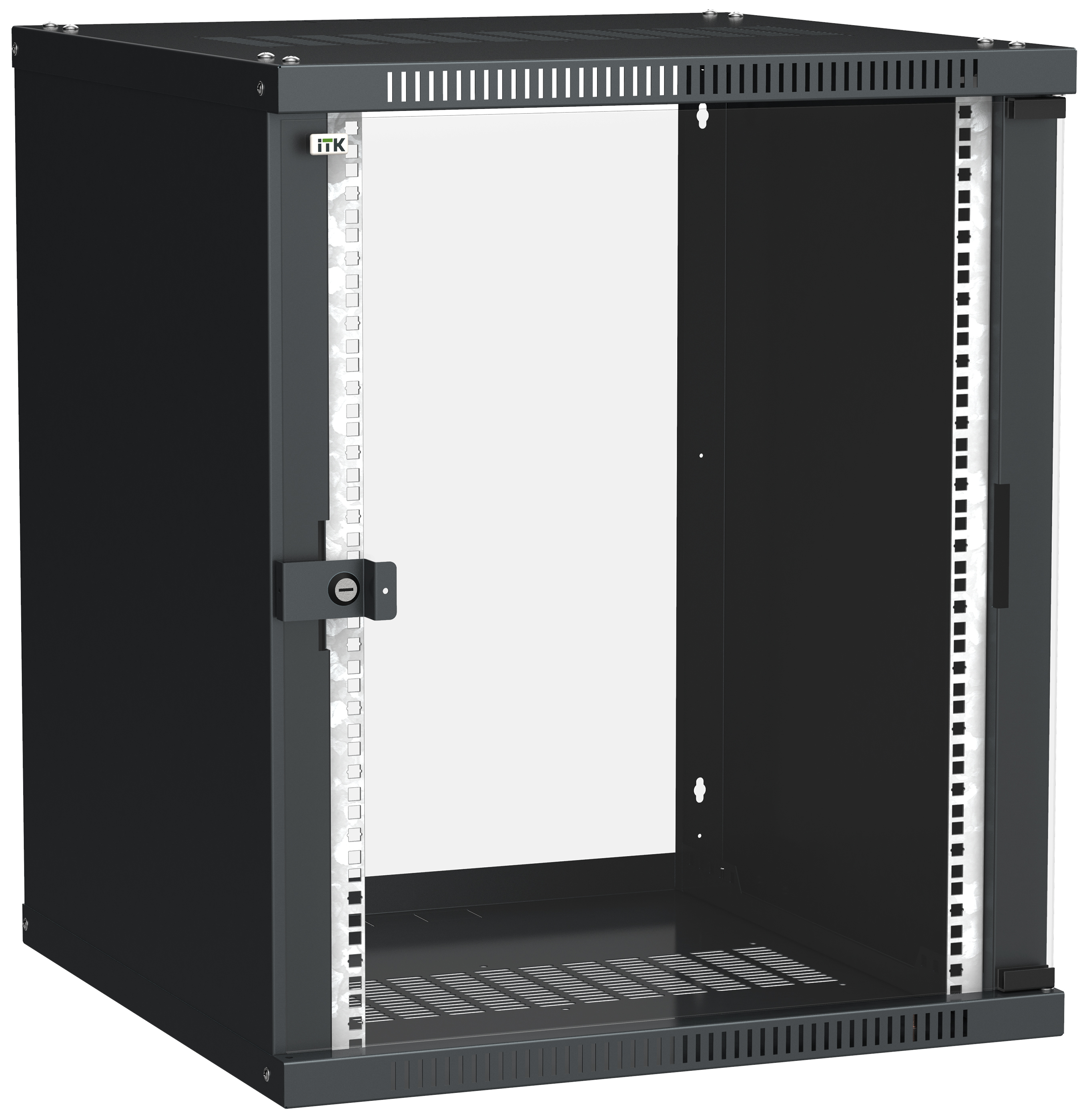 ITK Шкаф настенный LINEA WE 15U 600х650мм дверь стекло черный LWE5-15U67-GF IEK