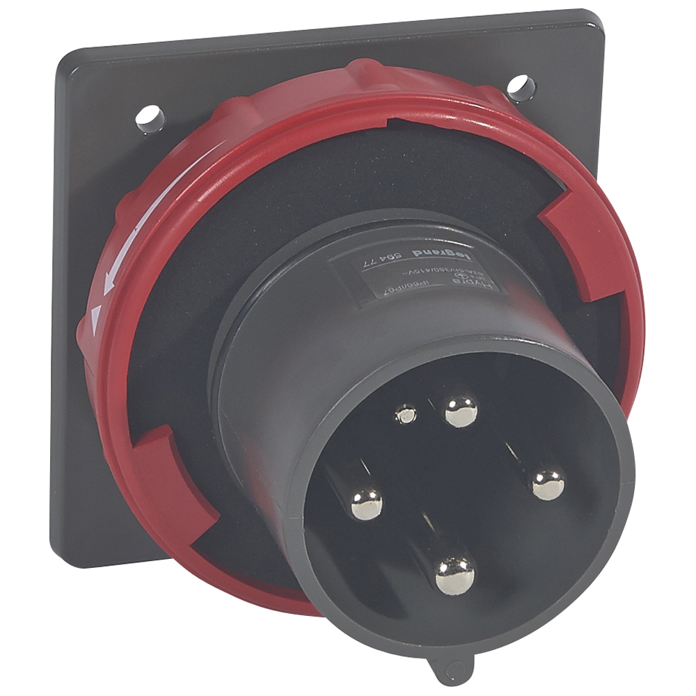 Встраиваемая вилка Hypra - IP 66/67-55 - 3К+3 - 63 А - пластик 059477 Legrand