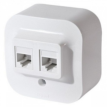 Розетка компьютерная 2xRJ45 Cat.5 QUTEO, белый 782228 Legrand
