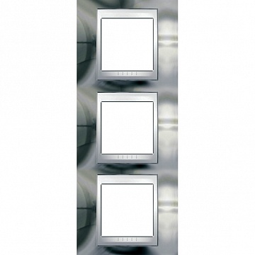 Рамка 3 поста UNICA ХАМЕЛЕОН, вертикальная, серебристый MGU66.006V.810 Schneider Electric