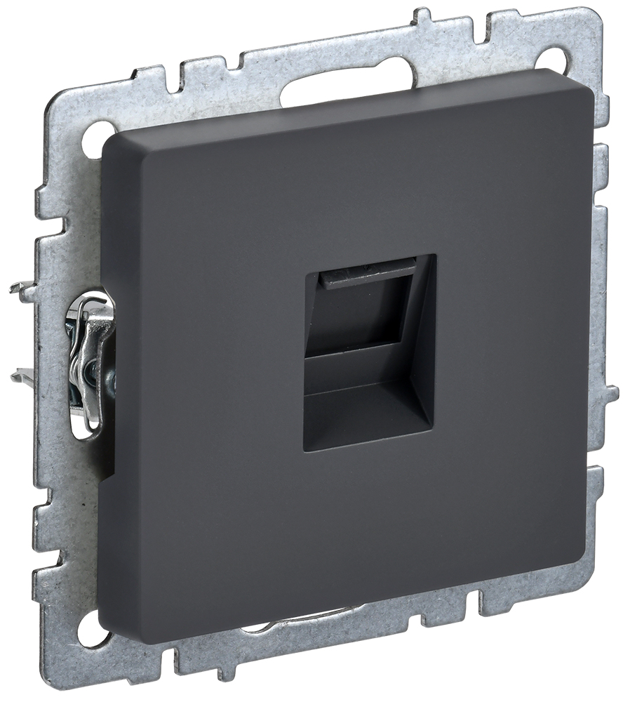 BRITE Розетка компьютерная RJ45 кат.5E РК10-БрГ графит BR-K10-1-K53 IEK