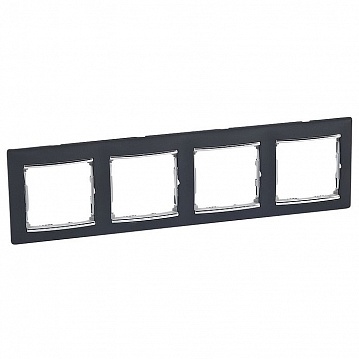 Рамка 4 поста VALENA CLASSIC, горизонтальная, ноктюрн/серебряный штрих 770394 Legrand