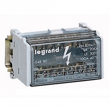 Модульный распределительный блок - 2П - 125 A - 15 подключений 004882 Legrand
