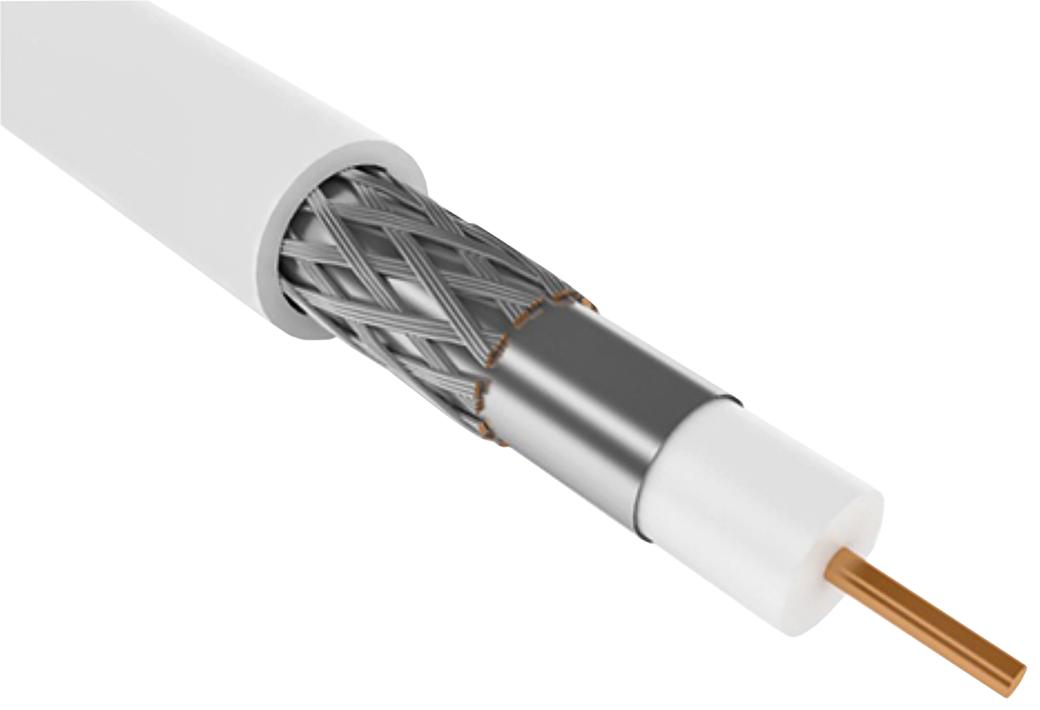 Кабель коаксиальный RG6 медный 75Ом FPE PVC белый (100м) GENERICA CC3-R6F1-111-100-G IEK