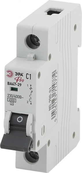 Автоматический выключатель Pro NO-900-01 ВА47-29 1P 1А кривая C Б0031713 ЭРА