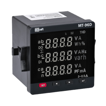 Мультиметр цифровой 72х72мм трехфазный, вход 600В 5А, LCD-дисплей МТ-72D 51408DEK DEKraft