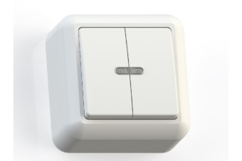 Выключатель 2-кл. ОП Оптима 10А IP20 А510-387 с индикацией с монтаж. пластиной бел. Кунцево 8004