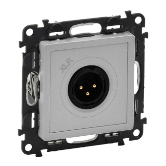 Valena LIFE.Аудиорозетка с 3-контактной вилкой XLR.С лицевой панелью.Алюминий 753374 Legrand