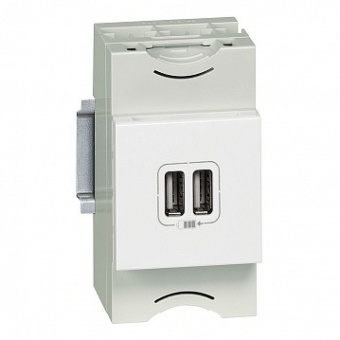 Розетка 2xUSB MOSAIC, белый 077594 Legrand