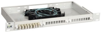ITK 1U Оптический распределительный кросс укомплектованный: SC (Simplex) 4шт, (OM4) FOBX24-1U-4SCUS04 IEK