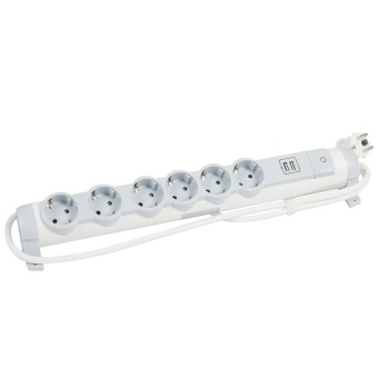 Многорозеточный блок с 2хUSB+6x2К+З - с кабелем длиной 1,5 м 694617 Legrand