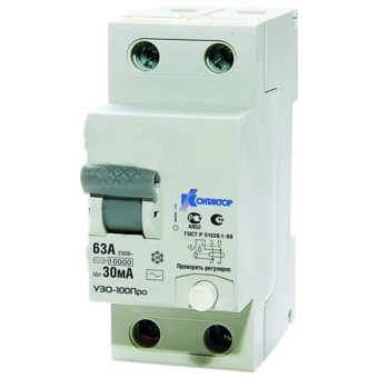 Выключатель дифференциального тока УЗО-100Про 2п 63A 30мА 7000515 Контактор