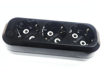 Колодка удлинителя 3-м с заземл. черн.