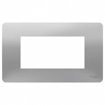 Рамка 4 модуля UNICA MODULAR, горизонтальная, алюминий NU210430 Schneider Electric