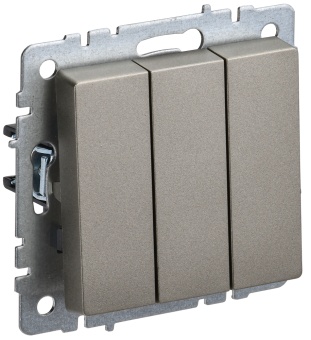 BRITE Выключатель 3-клавишный 10А ВС10-3-0-БрШ шампань BR-V30-0-10-K37 IEK