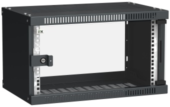 ITK Шкаф настенный LINEA WE 6U 550х350мм дверь стекло черный LWE5-06U53-GF IEK
