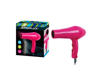 Фен ELX-HD06-C14 ПРОМО 1200Вт 220-240В роз. 13983 Ergolux