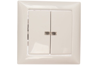 Выключатель 2-кл. СП Селена 10А IP20 С510-397 с индикацией бел. Кунцево 8104