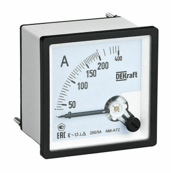 Амперметр аналоговый 300/5А AC 72х72мм КТ 1,5 трансф. подкл. 50213DEK DEKraft
