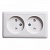 Розетка двухместная HIT, открытый монтаж, со шторками, белый RA16-233I-B Schneider Electric