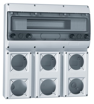 P17 Осн.щит.18мод.+3лиц.пан.6роз.16А 220х125 IP66 057709 Legrand