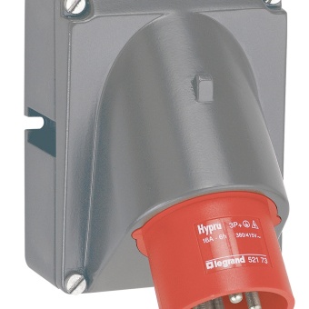 Встраиваемая вилка Hypra - IP 44 - 3К+З - 16 А -пластик 052173 Legrand