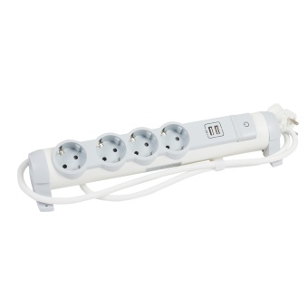 Многорозеточный блок с 2хUSB+4x2К+З - с кабелем длиной 1,5 м 694615 Legrand