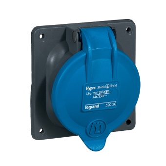 Встраиваемая розетка Hypra - IP 44 - 3К+Н+З - 16 А - пластик 052020 Legrand