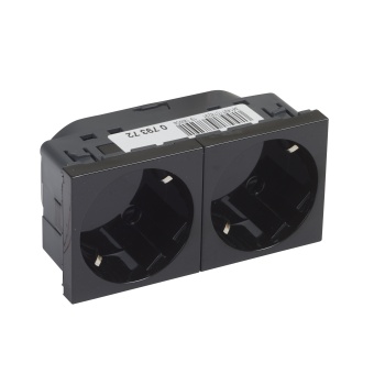 Розетка 2 x 2К+3 под углом 45° - Программа Mosaic - немецкий стандарт - 4 модуля - черная 079372 Legrand