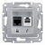 Розетка 2xRJ11+RJ45 Cat.5 SEDNA, алюминий SDN5100160 Schneider Electric
