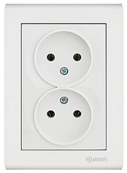 MANOLYA Розетка двухместная скрытая установка, без заземляющего контакта 41001017 Makel