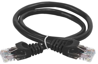 ITK Коммутационный шнур (патч-корд) кат.6 UTP PVC 5м черный PC09-C6U-5M IEK