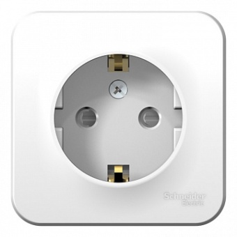 Розетка BLANCA, открытый монтаж, с заземлением, со шторками, белый BLNRA011111 Schneider Electric