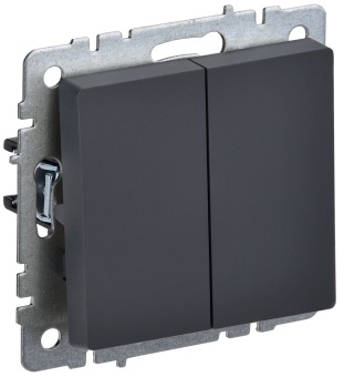 BRITE Выключатель 2-клавишный 10А ВС10-2-0-БрГ графит BR-V20-0-10-K53 IEK