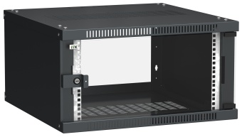 ITK Шкаф настенный LINEA WE 6U 600х600мм дверь стекло черный LWE5-06U66-GF IEK