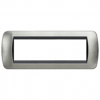 Рамка 7 модулей LIVING LIGHT, тертая сталь L4807ACS Bticino