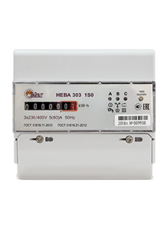 Счетчик НЕВА 303 1S0 3ф 5-60А 230/400В 1 класс точн. 1 тариф. мех DIN-рейка Тайпит 6056054
