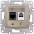 Розетка 2xRJ11+RJ45 Cat.5 SEDNA, титан SDN5100168 Schneider Electric