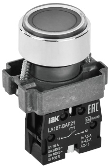 Кнопка управления LA167-BAF21 d=22мм 1з черная BBT20-BAF21-1-22-67-K02 IEK