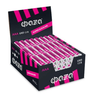 Элемент питания алкалиновый AAA/LR03 1.5В Super Alkaline box-96 display 2854674 ФАZА