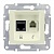 Розетка компьютерная 2xRJ45 Cat.5 SEDNA, бежевый SDN5100147 Schneider Electric