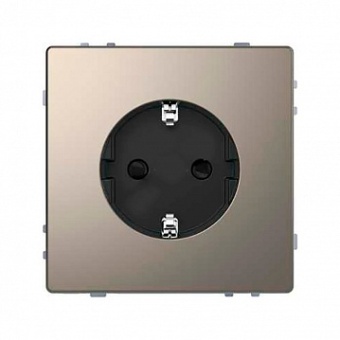 Розетка MERTEN D-LIFE, скрытый монтаж, с заземлением, со шторками, никель MTN2400-6050 Schneider Electric