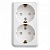 Розетка двухместная ПРИМА, открытый монтаж, со шторками, белый RA16-214I-B Schneider Electric