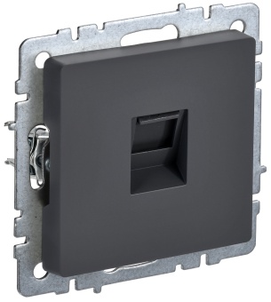 BRITE Розетка компьютерная RJ45 кат.5E РК10-БрГ графит BR-K10-1-K53 IEK