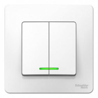 Выключатель 2-клавишный BLANCA, с подсветкой, скрытый монтаж, белый BLNVS010511 Schneider Electric